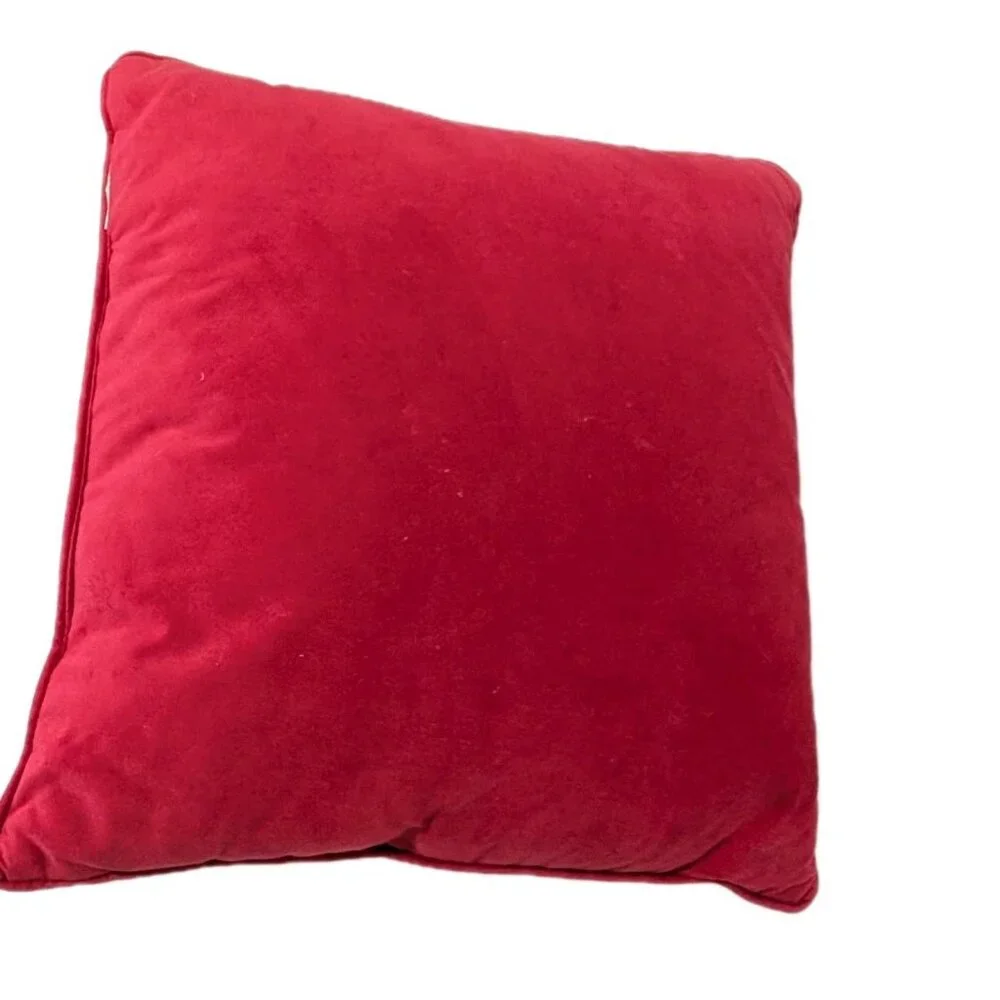 Pillow Santa Claus gifts under tree Christmas holiday Velvet Red 17